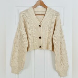 NWOT Cable Knit Cardigan Size L